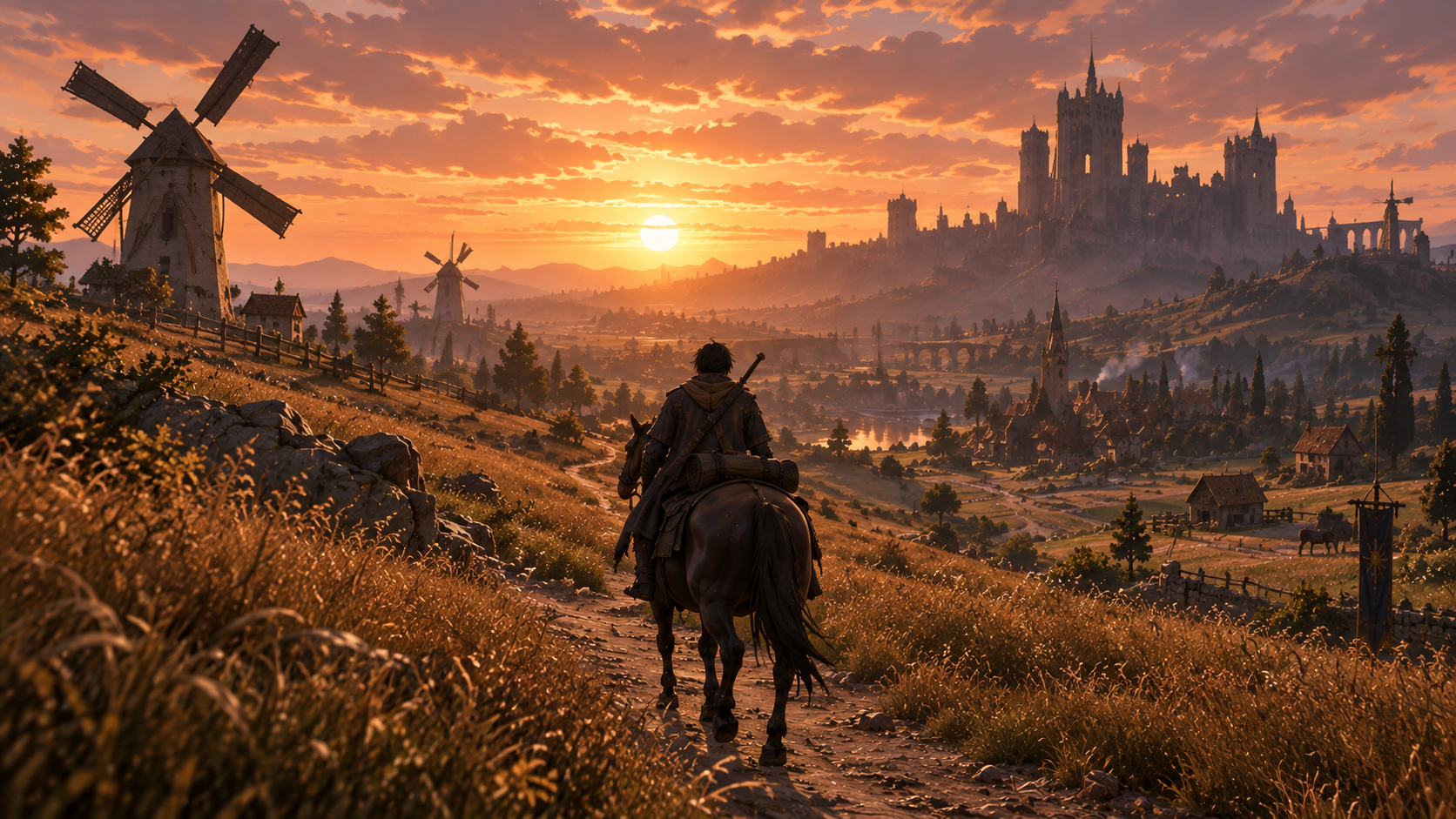 A player travelling from the frontier toward a distant seat of power