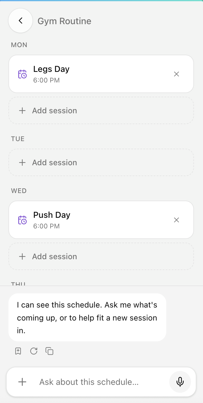 Schedule with contextual AI