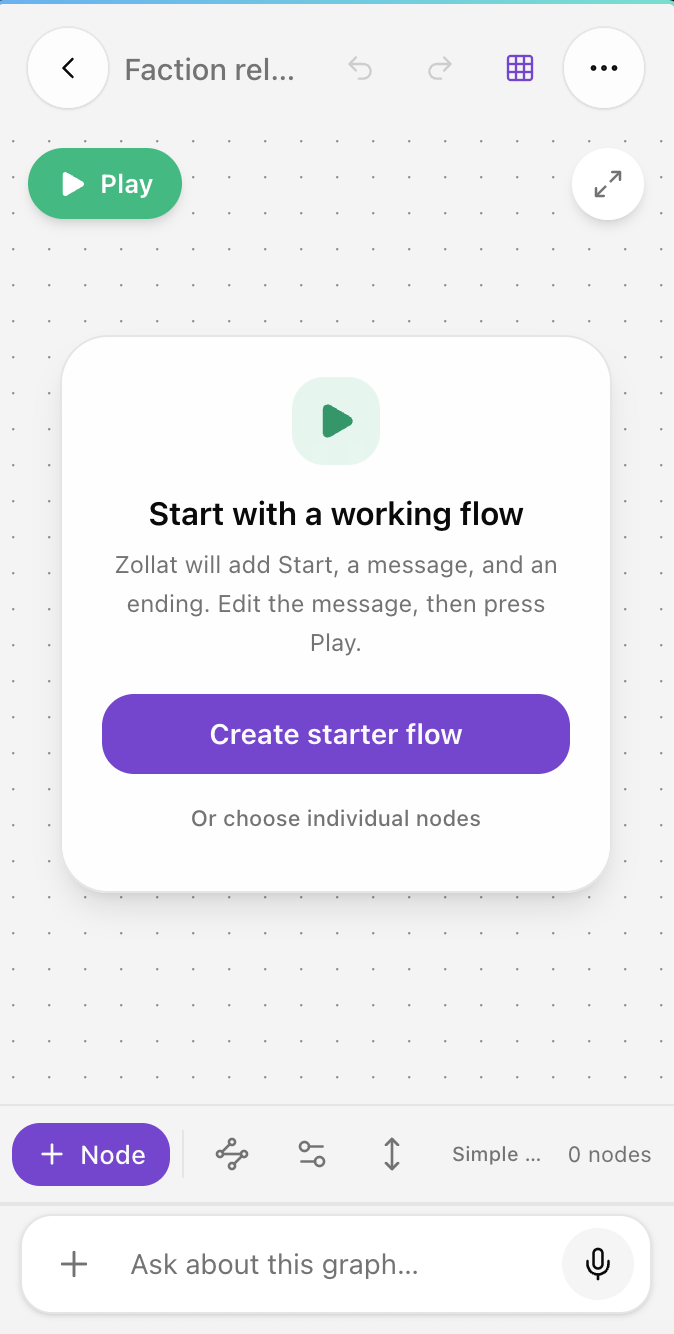Starter executable flow