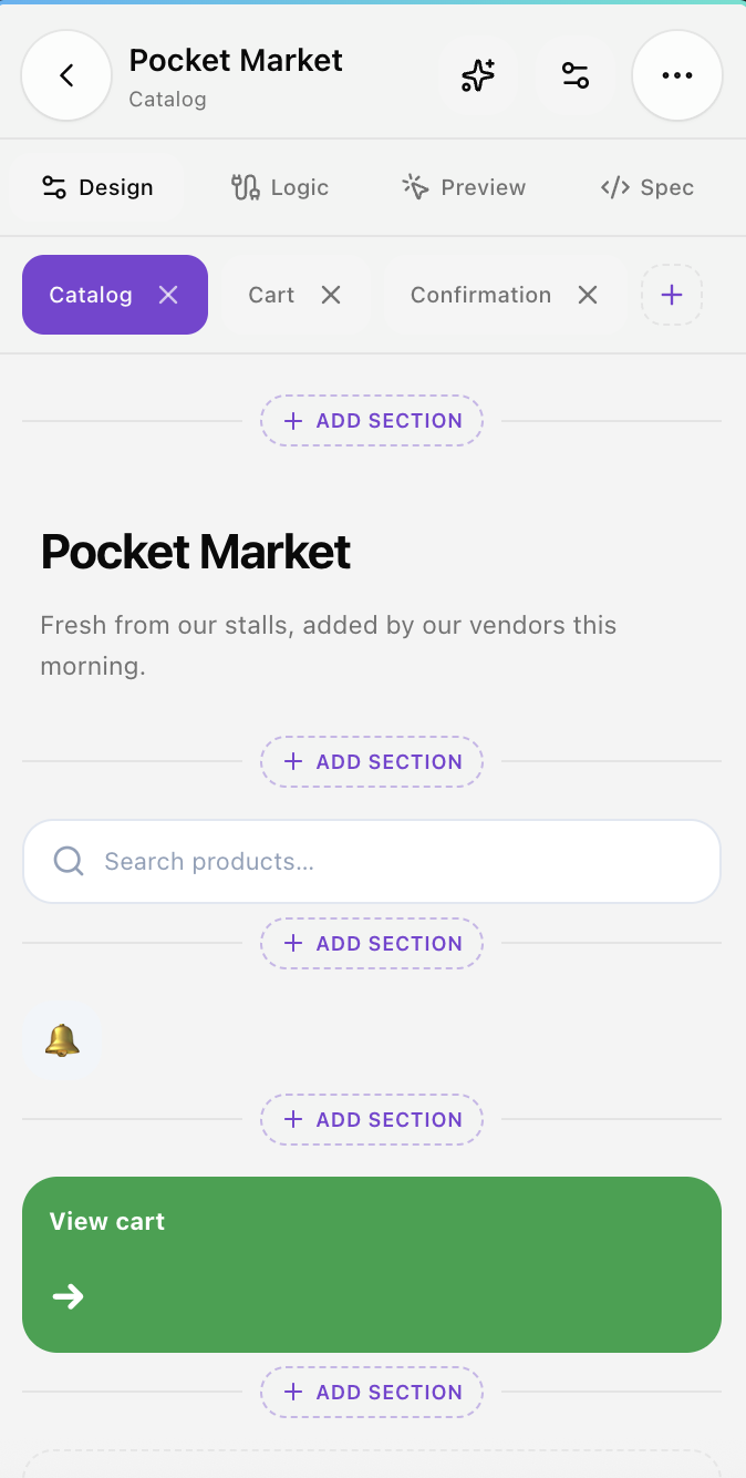 Mobile UI builder